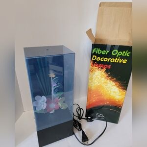 VINTAGE  Fiber Optic Flowers color changing light w/ Music Box WORKS